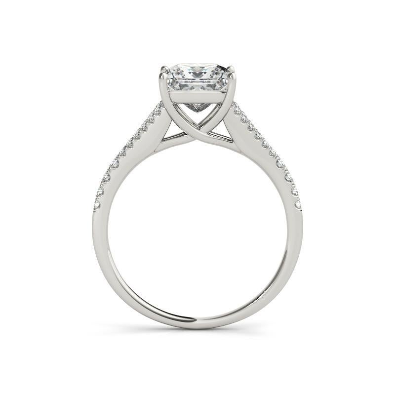 Taglio princess GIA Certified 1.2ct Princess Solitaire Entwined Prong Split Shank Diamond Ring in vendita