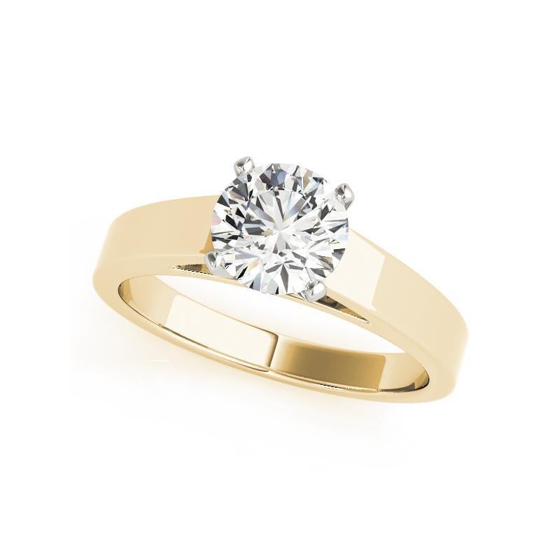 GIA-zertifizierter 1.2ct runder klassischer Cathedral Solitaire Diamantring (Rundschliff) im Angebot