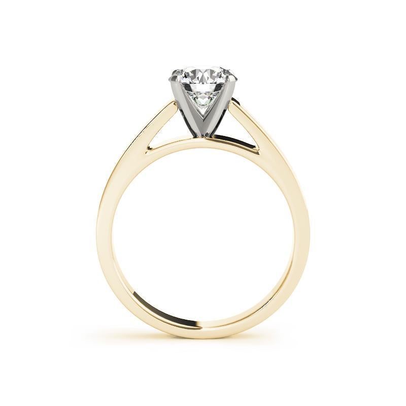 GIA-zertifizierter 1.2ct runder klassischer Cathedral Solitaire Diamantring im Zustand „Neu“ im Angebot in New York, NY