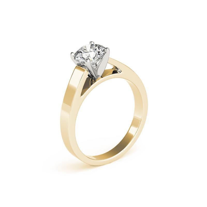 GIA-zertifizierter 1.2ct runder klassischer Cathedral Solitaire Diamantring Damen im Angebot