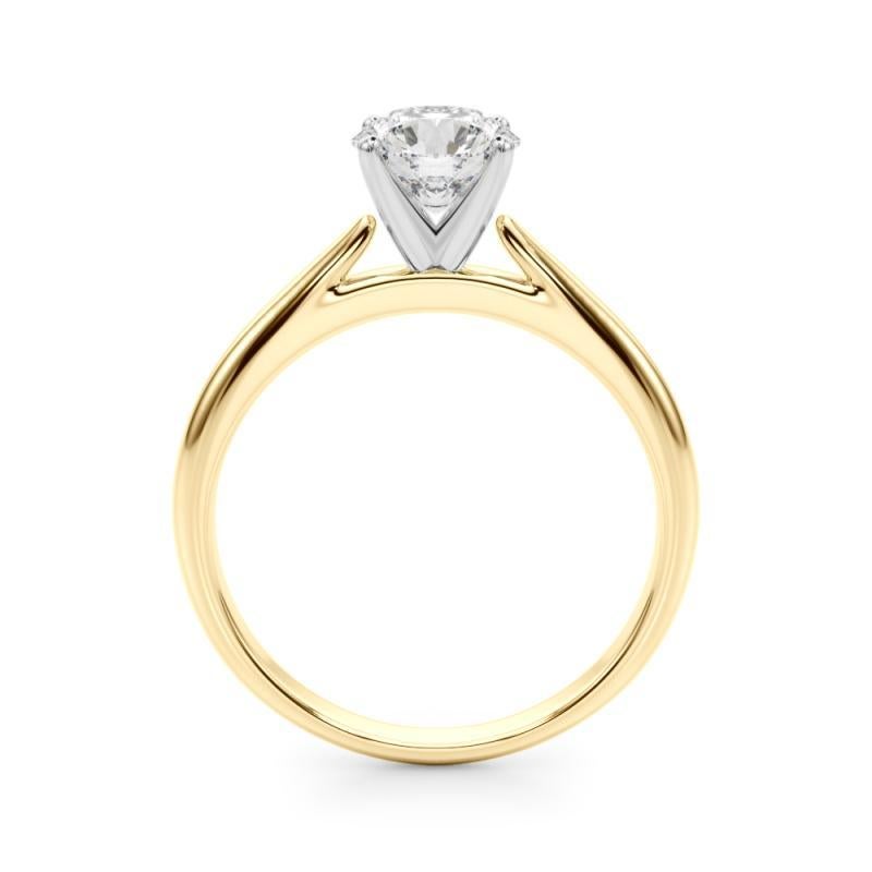 Anillo de diamantes con banda delgada, solitario clásico, redondo, certificado por GIA, de 1,2 ct Corte redondo en venta