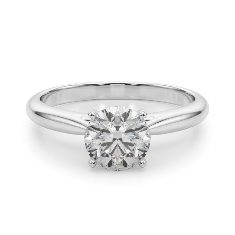 Anello di diamanti in platino con solitario classico rotondo certificato GIA da 1,2 ct. In condizioni Nuovo in vendita a New York, NY