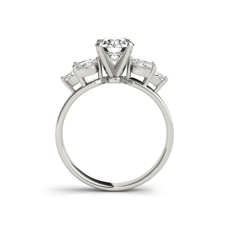 Anillo de diamantes multipiedra redondo y marquesa de 1.2 ct certificado por el GIA en Nuevo estado para la venta en New York, NY