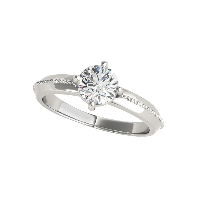 Anillo de diamantes en platino con montura de diamante redondo solitario de 1,2 ct certificado por el GIA