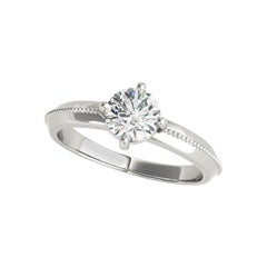 Anillo de diamantes en platino con montura de diamante redondo solitario de 1,2 ct certificado por el GIA