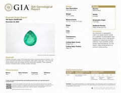 GIA Certified 13 Carat Colombian Green Emerald Diamond Necklace