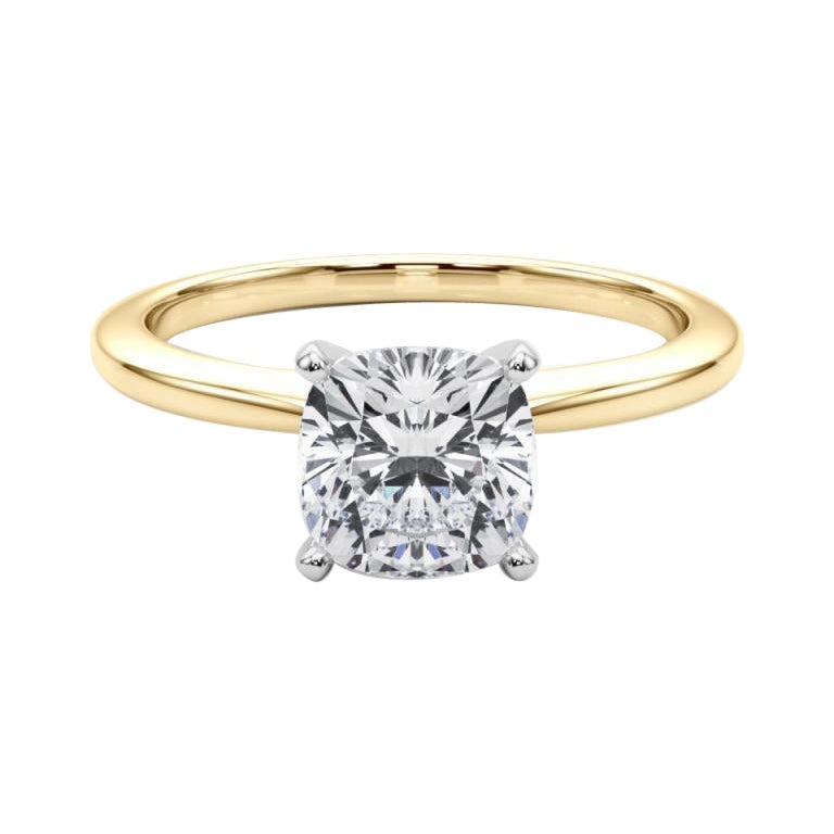 GIA Certified 1.3 Carat Cushion Prong Set Solitaire Diamond Ring