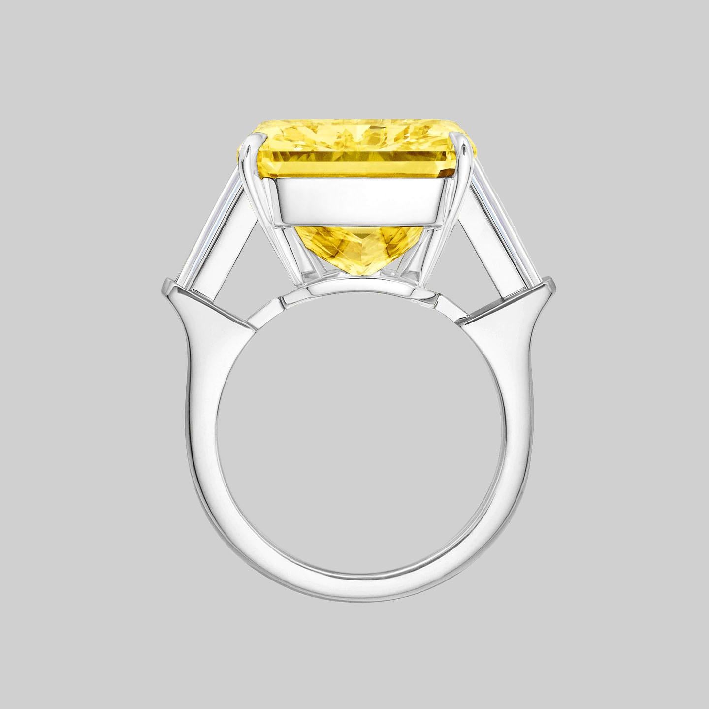 Diamant radiant certifié GIA de 13 carats de couleur jaune fantaisie 100% Eye Clean
