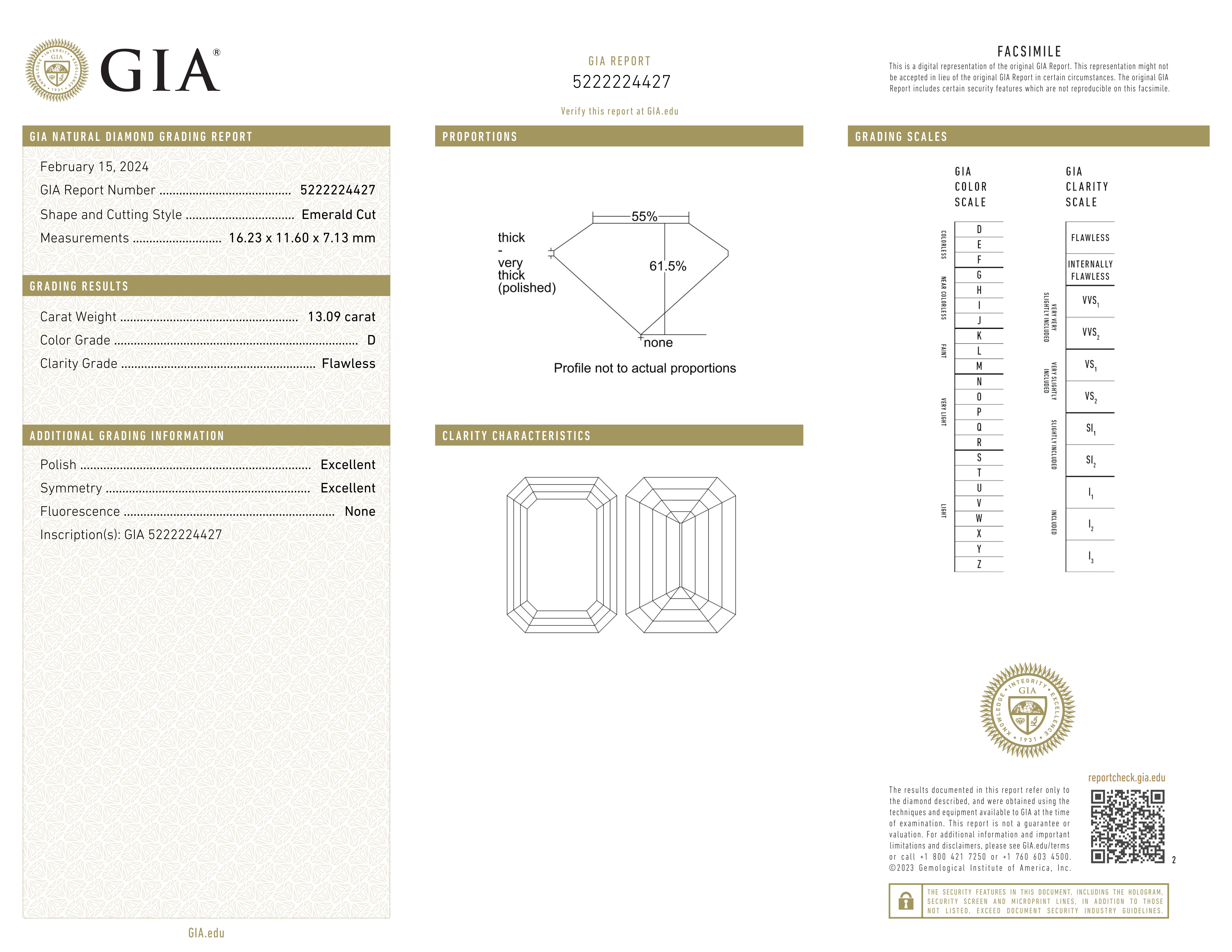 GIA Certified 13 Carat Emerald Cut Diamond Platinum Ring FLAWLESS D COLOR im Zustand „Neu“ im Angebot in Chicago, IL