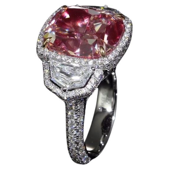 Contemporary GIA Certified 13 Carat Fancy Pinkish Brown Diamond Ring For Sale