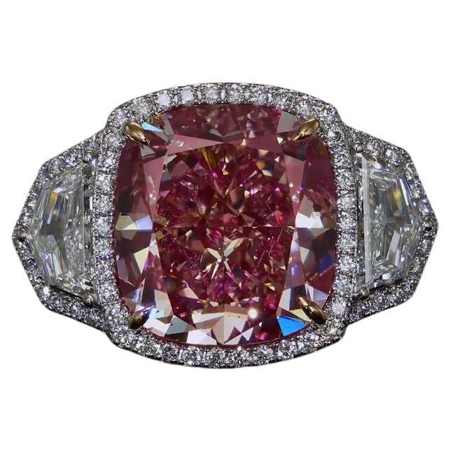 Bague en diamant certifié GIA de 13 carats de couleur brun rosé fantaisie en vente