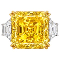 GIA Certified 13 Carat Fancy Yellow Diamond Ring
