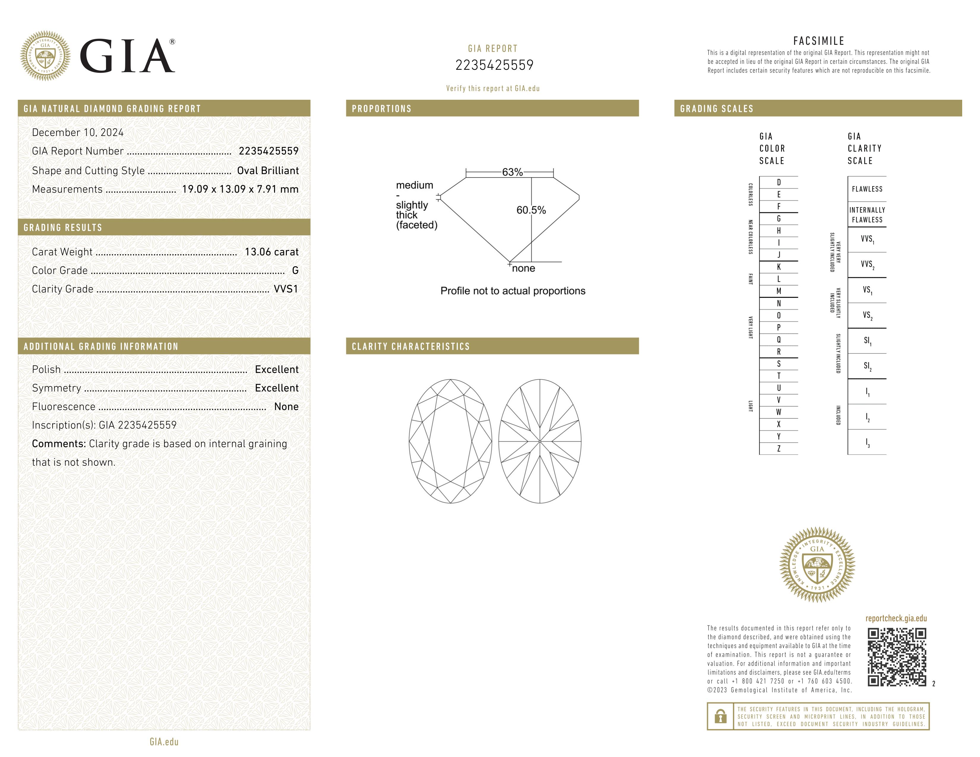 GIA Certificado 13 Quilates G Color VVS1 Claridad Anillo de Diamantes Ovalado Contemporáneo en venta