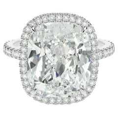 GIA Certified 13 Carat Long Cushion Diamond Ring