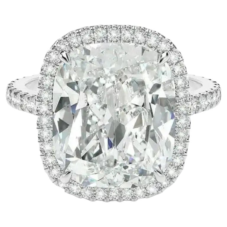 GIA Certified 13 Carat Long Cushion Diamond Ring For Sale at 1stDibs