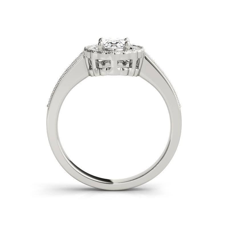 GIA Certified 1.3 Carat Oval Halo Openwork Pave  Bague en diamant Neuf - En vente à New York, NY