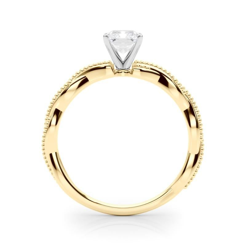 Anillo de diamantes con banda trenzada trenzada radiante de 1,3 quilates con certificación GIA en Nuevo estado para la venta en New York, NY