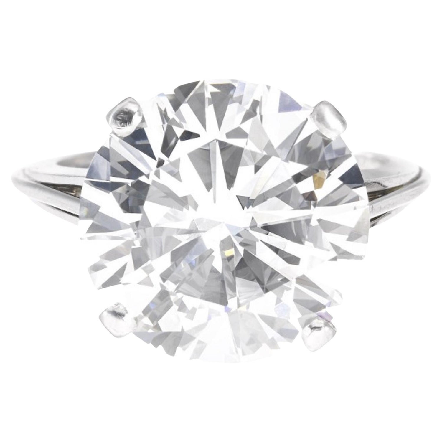 GIA Certified 13 Carat Round Brilliant Cut Diamond Solitaire Ring For Sale  at 1stDibs