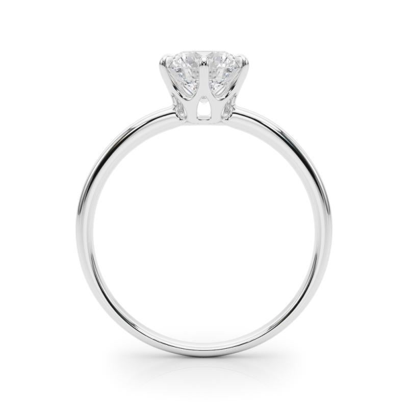 Bague diamant tulipe couronne solitaire ronde de 1.3 carat certifiée GIA Neuf - En vente à New York, NY