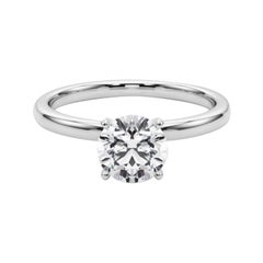 GIA Certified 1.3 Carat Round Solitaire Four-Prong Diamond Ring