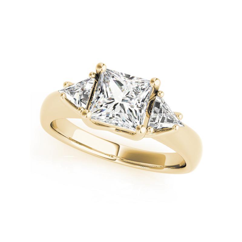 GIA-zertifizierter 1.3-Karat-Dreistein-Diamantring mit Billion und Prinzessin (Carréschliff) im Angebot