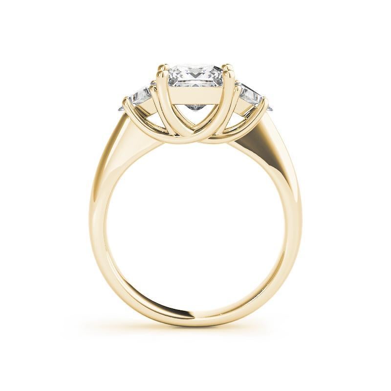GIA-zertifizierter 1.3-Karat-Dreistein-Diamantring mit Billion und Prinzessin im Zustand „Neu“ im Angebot in New York, NY