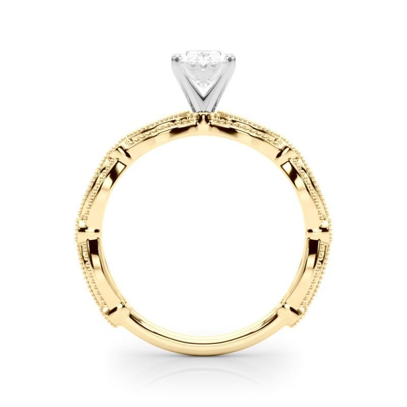 Anello di diamanti ovale vintage con fascia a grana fine certificato GIA da 1,3 carati In condizioni Nuovo in vendita a New York, NY