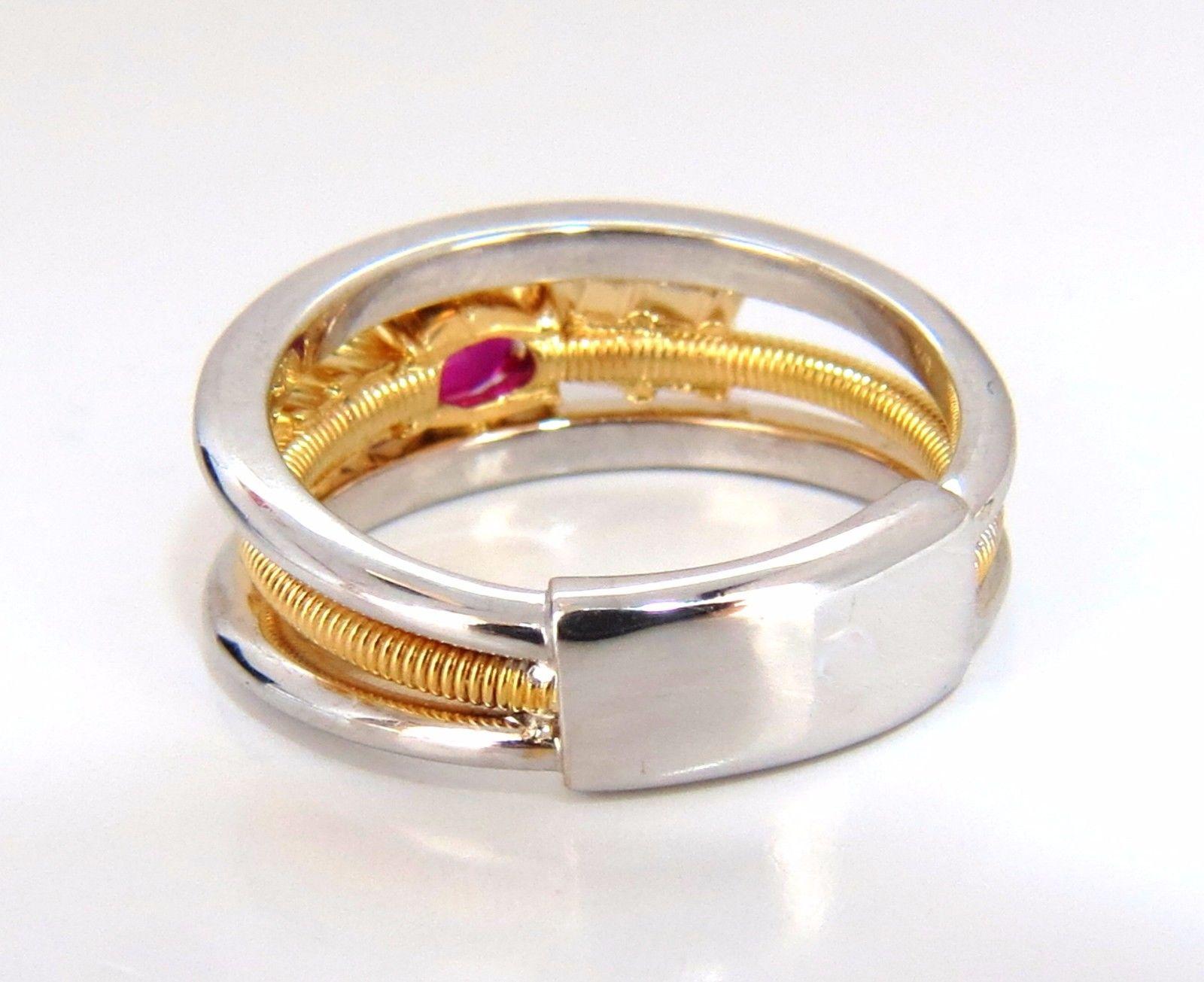 GIA Certified 1.30 Carat Natural Vivid Red Ruby Diamonds Ring 18 Karat Coil Wrap For Sale 1