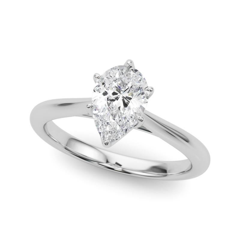 GIA Certificado 1.30 Quilates Pera Solitario Catedral  Anillo de diamantes Corte pera en venta