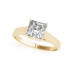 GIA Certified 1.30 Carat Princess Solitaire Trellis Prong Diamond Ring