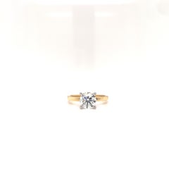 GIA Certified 1.30 Carat Round Diamond Solitaire 18 Karat Gold Engagement Ring