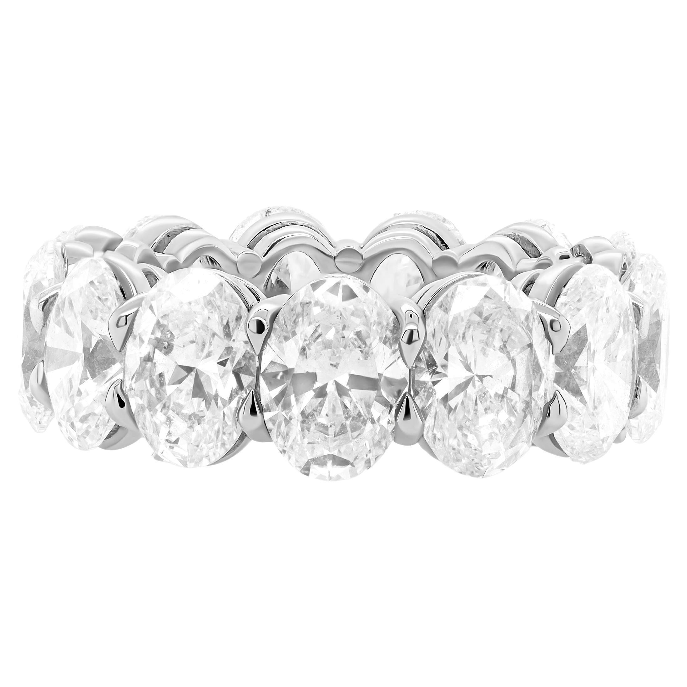 GIA Certified 13.09 Ct Oval Diamond Eternity Band  For Sale