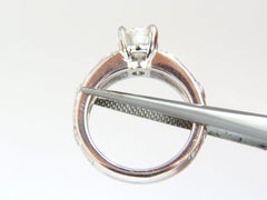 GIA certified 1.30ct. Round cut diamonds ring G/VVS-1 platinum classic & Wreath