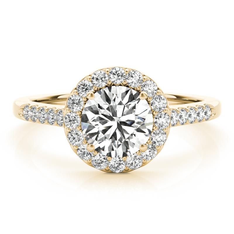Bague à diamant cathédrale certifié GIA de 1,31 carat à halo rond classique Neuf - En vente à New York, NY