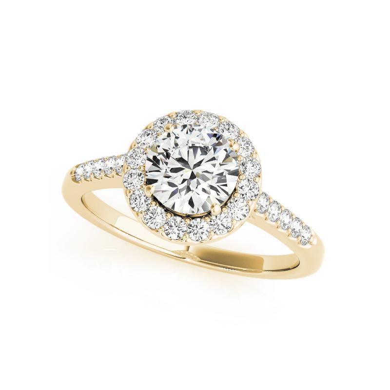 GIA Certified 1.31 Carat Classic Round Halo Cathedral Diamond Ring