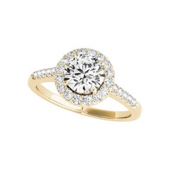 GIA-zertifizierter 1,31 Karat klassischer runder Halo-Diamantring