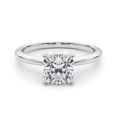 GIA Certified 1.31 Carat Cushion Prong Set Solitaire Diamond Ring
