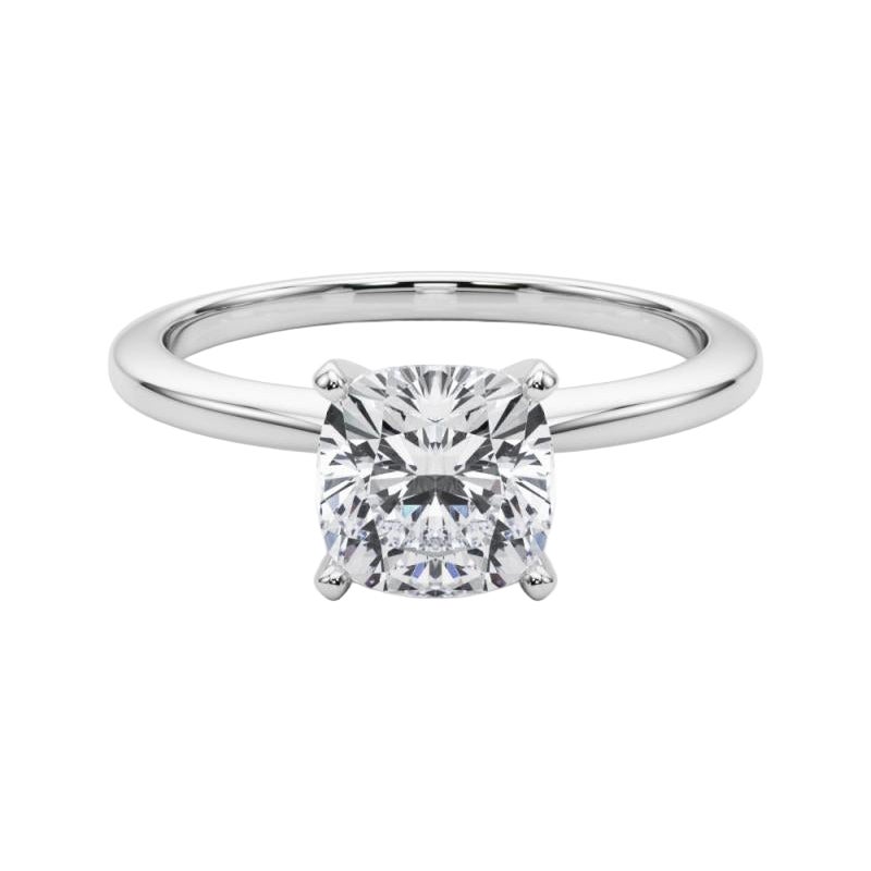 Anillo de diamantes solitario de 1,31 quilates con montura engarzada y certificado por el GIA