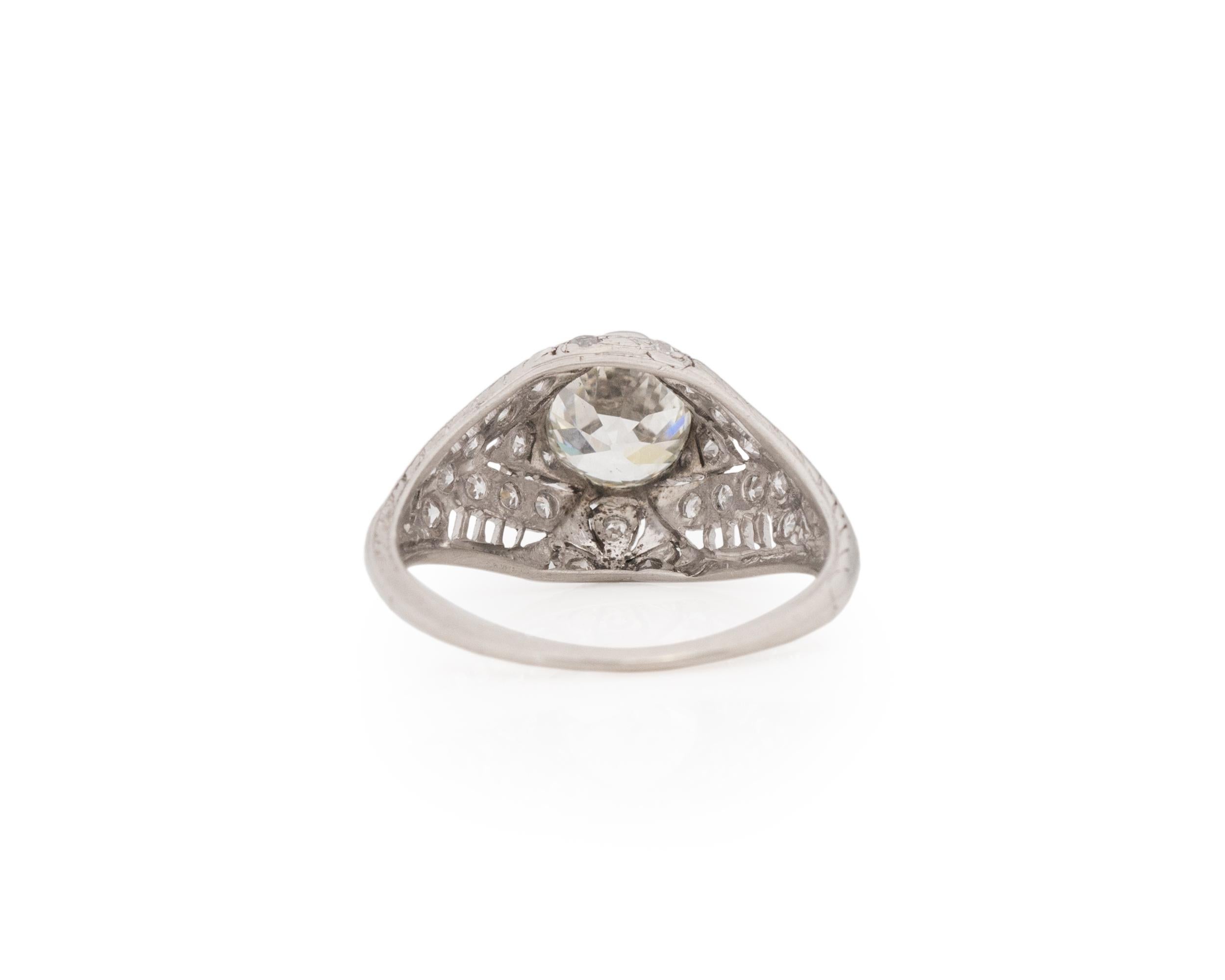 GIA Certified 1.31 Carat Diamond Platinum Engagement Ring  In Good Condition For Sale In Atlanta, GA