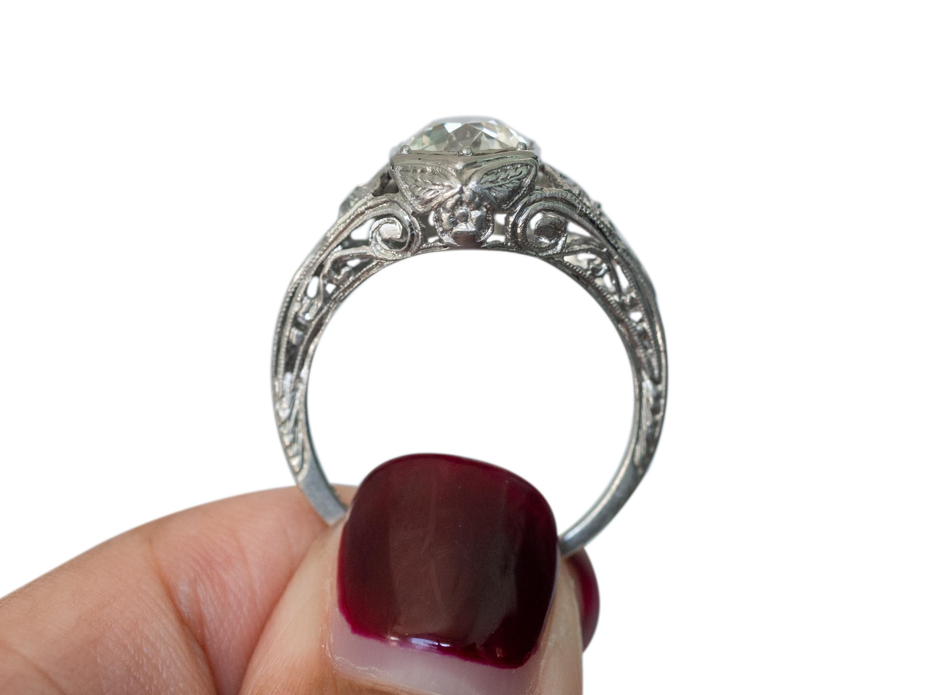 GIA Certified 1.31 Carat Diamond Platinum Engagement Ring In Good Condition For Sale In Atlanta, GA
