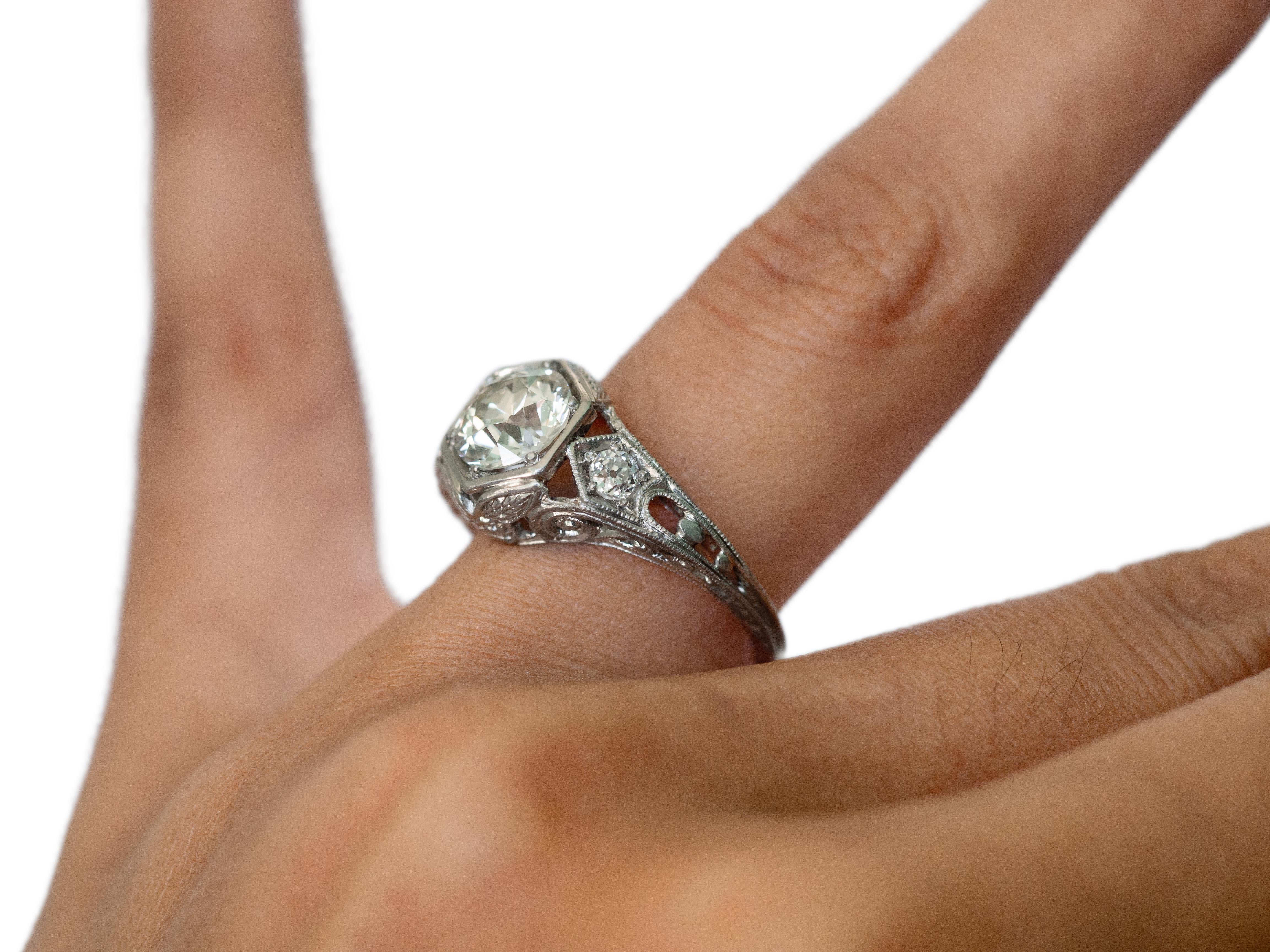 GIA Certified 1.31 Carat Diamond Platinum Engagement Ring For Sale 1