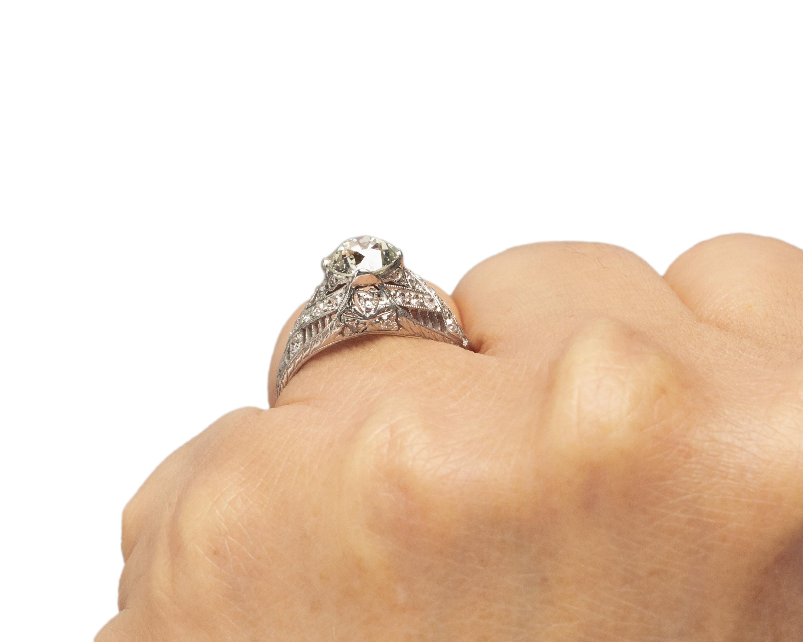 Bague de fiançailles en platine avec diamants de 1,31 carat certifiés GIA  en vente 2