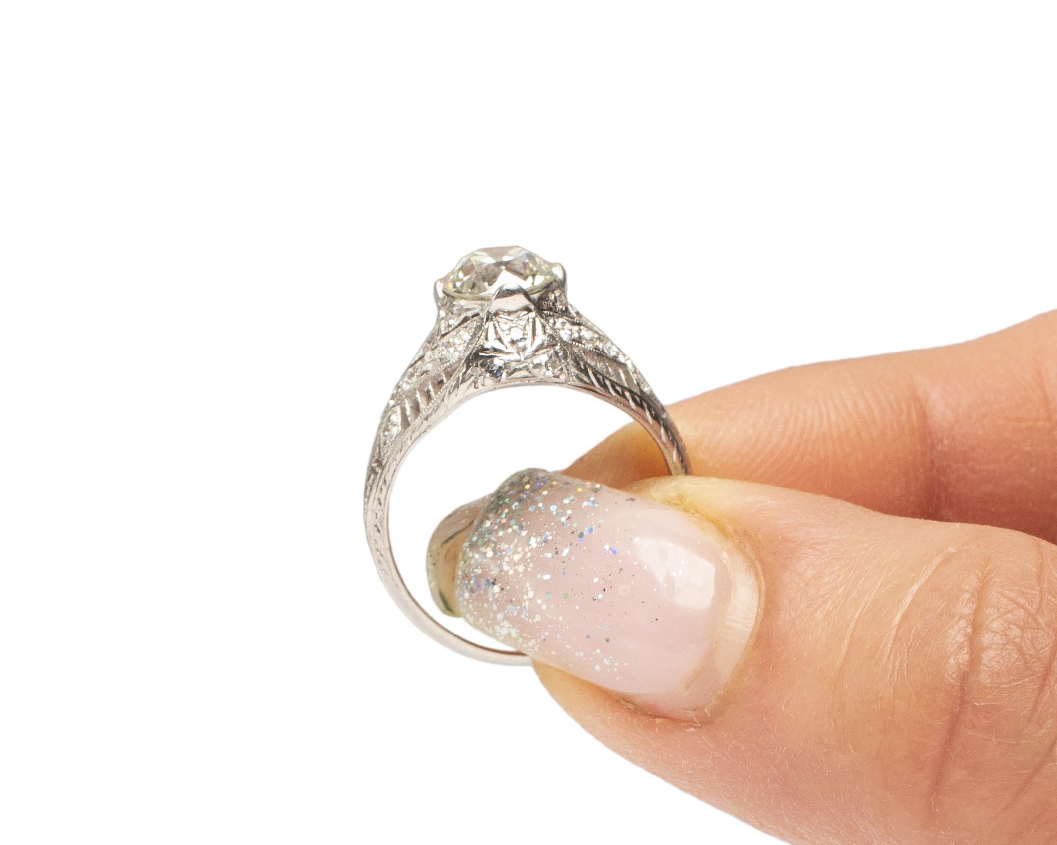 Bague de fiançailles en platine avec diamants de 1,31 carat certifiés GIA  en vente 3