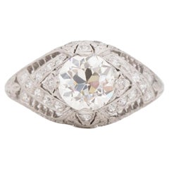 GIA Certified 1.31 Carat Diamond Platinum Engagement Ring 