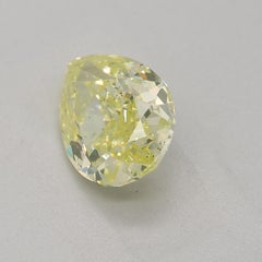 GIA Certified 1.31 Carat Fancy Greenish Yellow SI1 Clarity Diamond