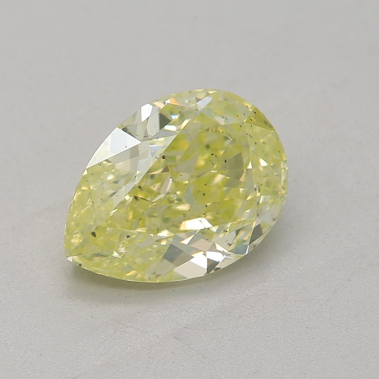 Women's or Men's GIA Certified 1.31 Carat Fancy Greenish Yellow SI1 Clarity Diamond For Sale