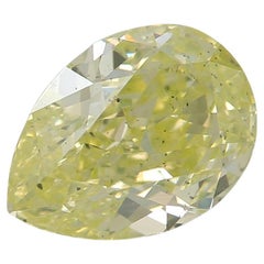 GIA Certified 1.31 Carat Fancy Greenish Yellow SI1 Clarity Diamond