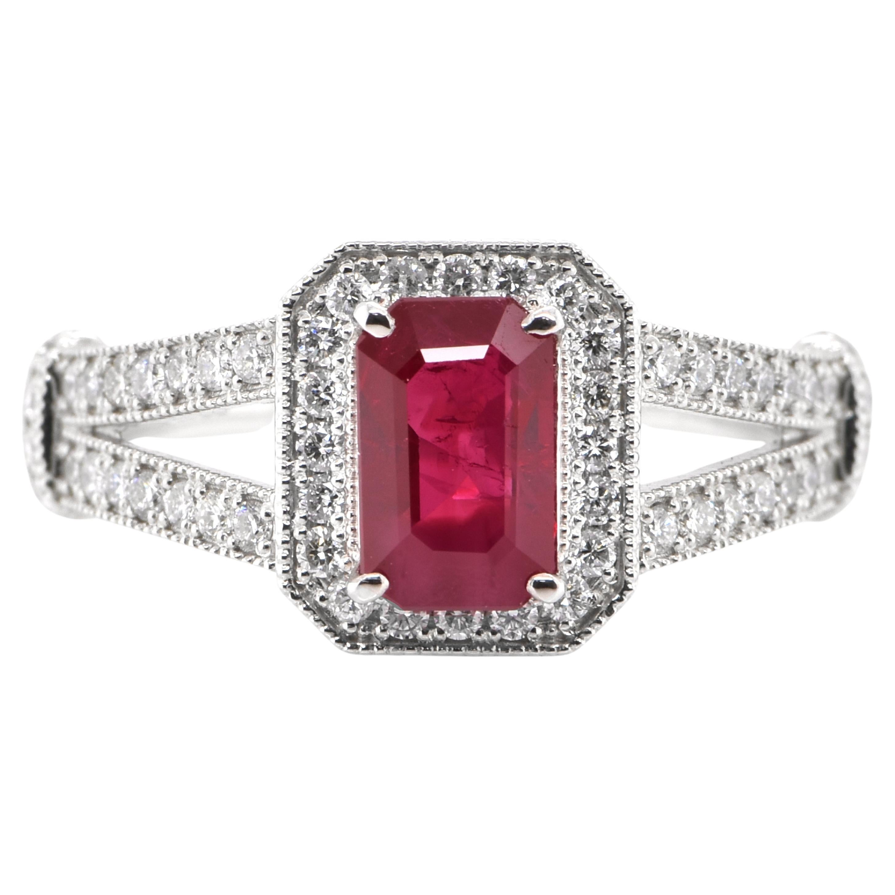 Incredible Eight Carat Certified Ruby and Diamond Set in Platinum For ...