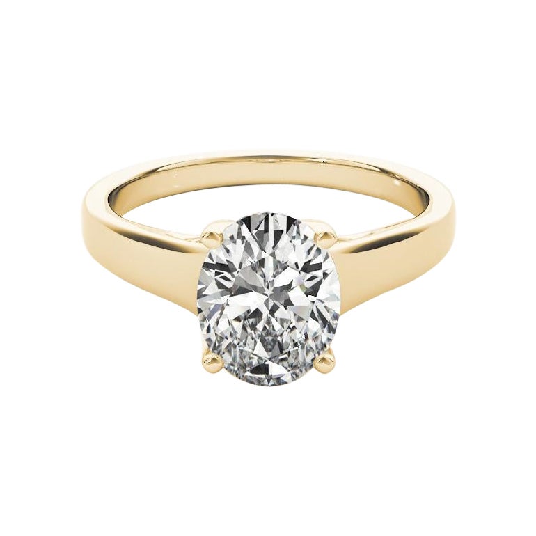 GIA Certified 1.31 Carat Oval Solitaire Trellis Prong Diamond Ring
