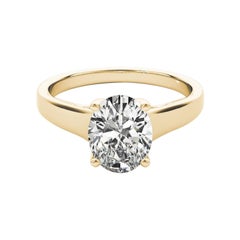 GIA Certified 1.31 Carat Oval Solitaire Trellis Prong Diamond Ring